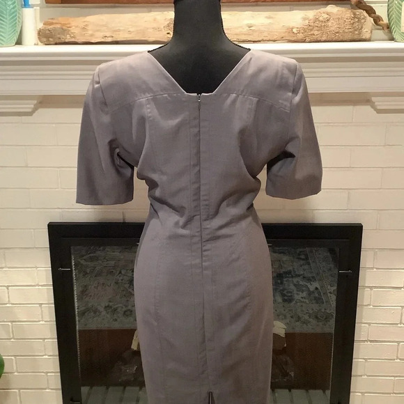 #215 Gorgeous Designer Amanda Wakeley Gray Wool/Silk Dress Size 10 - Picture 5 of 9